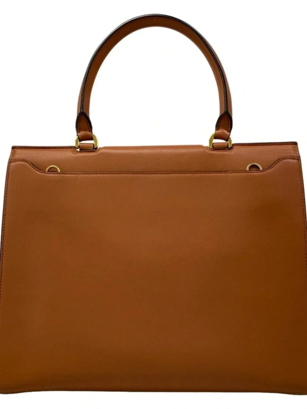 Salvatore Ferragamo Gancini 210400 Brown Leather Handbag
